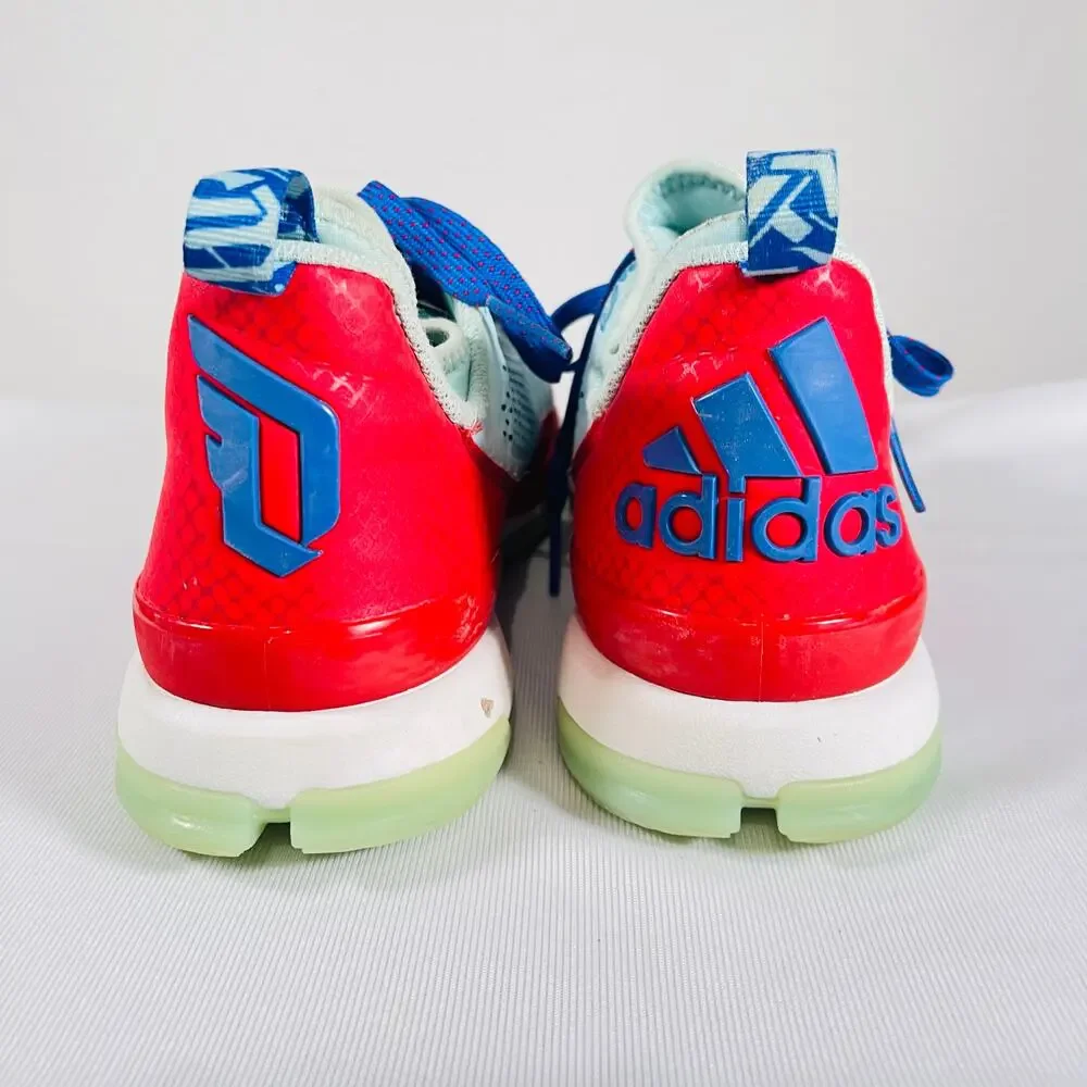 Adidas Mid Top Sneakers Mens 7.5 Red Blue Lillard Oakland Rebels Trainers Shoes